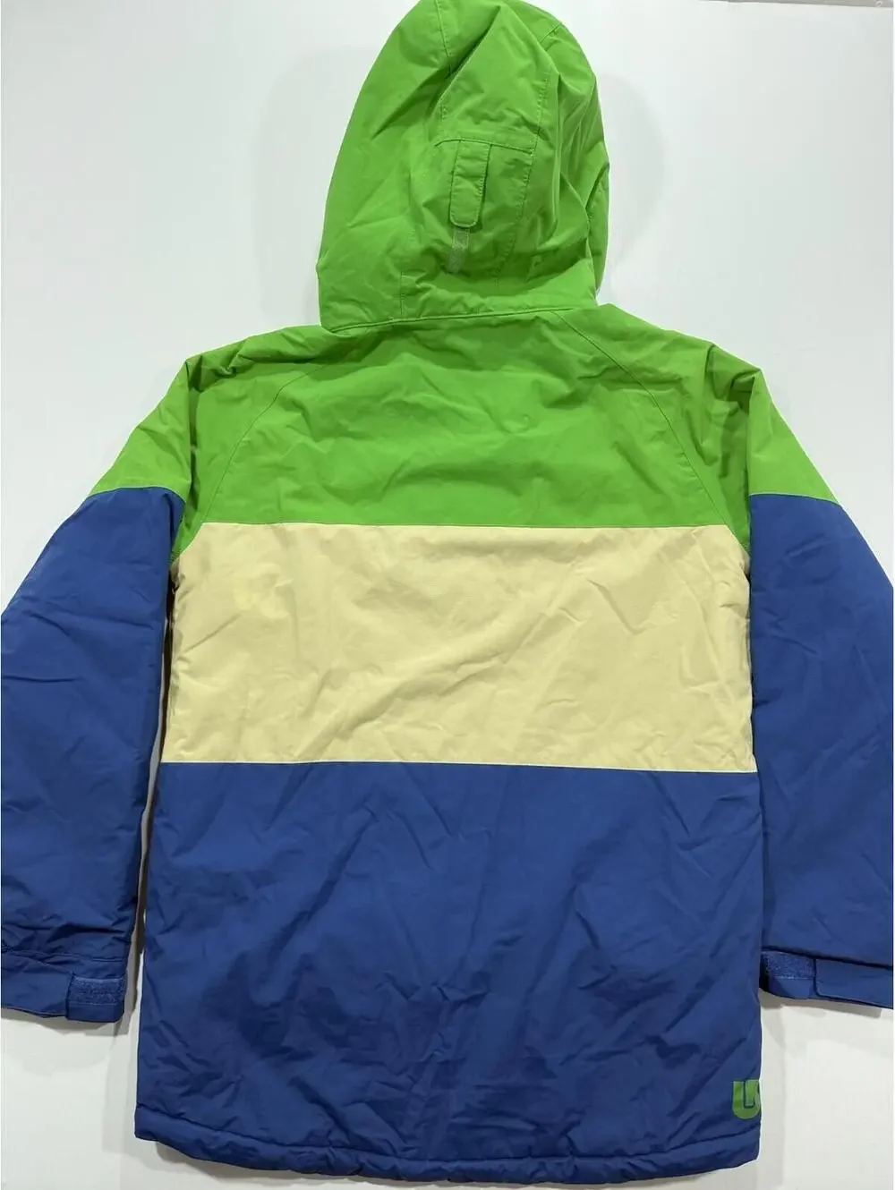 Burton Dryride Jacket Youth Large 14/16 Blue Green Snowboard Ski Hooded Coat